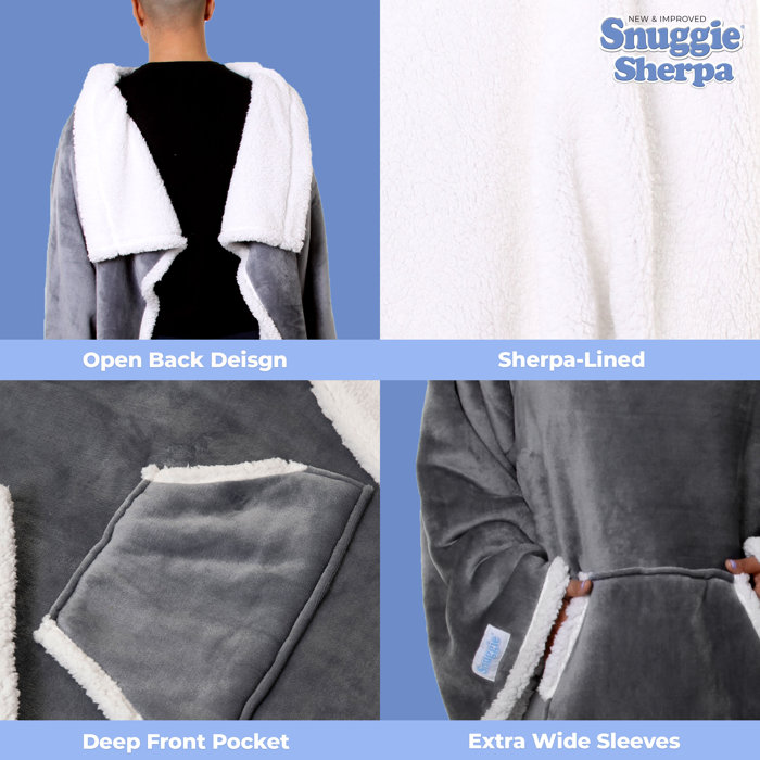 Snuggie Sherpa The New & Improved Wearable Blanket With Sleeves